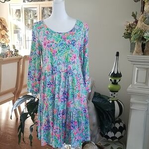 Lilly Pulitzer Womens Dress - Pink and Green Floral